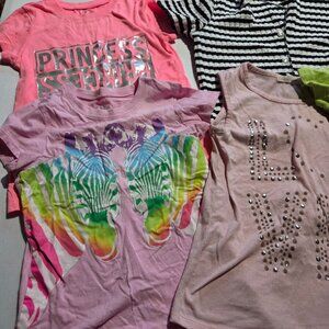Bundle of 13 Girls Tops Tee T-shirts Shorts Dress Size 5 T 5/6